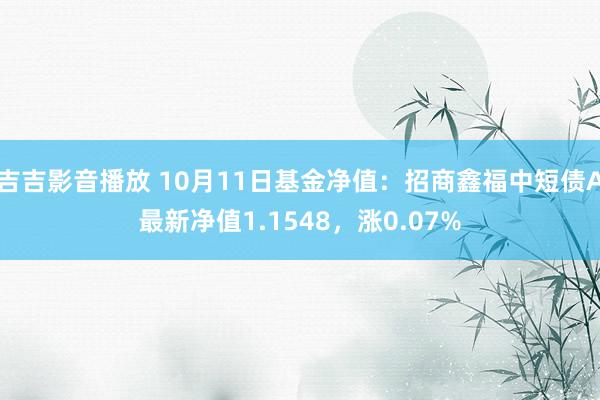 吉吉影音播放 10月11日基金净值：招商鑫福中短债A最新净值1.1548，涨0.07%