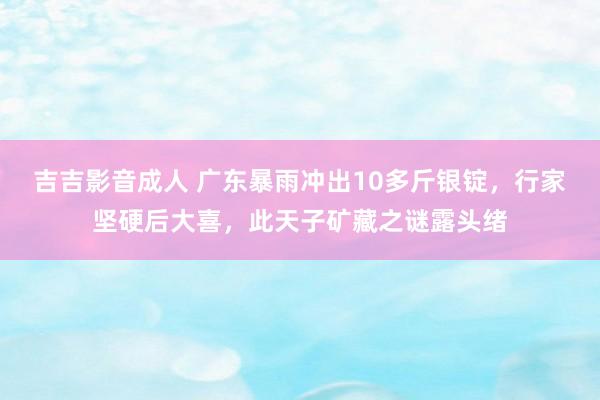 吉吉影音成人 广东暴雨冲出10多斤银锭，行家坚硬后大喜，此天子矿藏之谜露头绪
