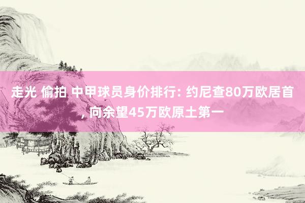 走光 偷拍 中甲球员身价排行: 约尼查80万欧居首， 向余望45万欧原土第一