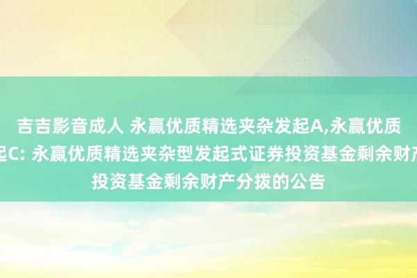 吉吉影音成人 永赢优质精选夹杂发起A，永赢优质精选夹杂发起C: 永赢优质精选夹杂型发起式证券投资基金剩余财产分拨的公告