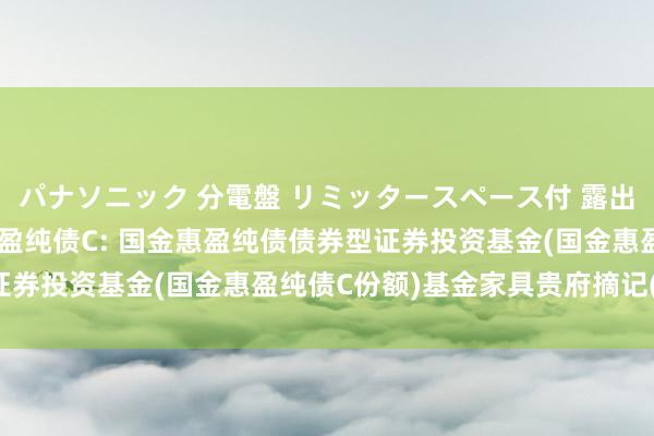 パナソニック 分電盤 リミッタースペース付 露出・半埋込両用形 国金惠盈纯债C: 国金惠盈纯债债券型证券投资基金(国金惠盈纯债C份额)基金家具贵府摘记(更新)