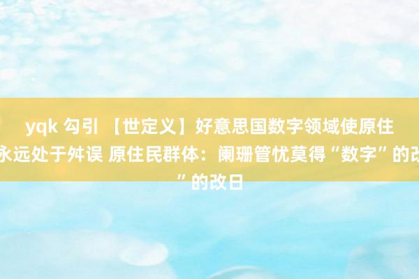 yqk 勾引 【世定义】好意思国数字领域使原住民永远处于舛误 原住民群体：阑珊管忧莫得“数字”的改日