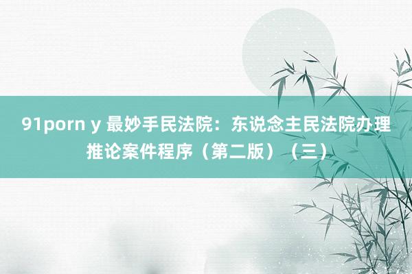 91porn y 最妙手民法院：东说念主民法院办理推论案件程序（第二版）（三）