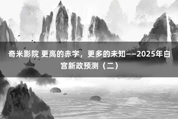 奇米影院 更高的赤字，更多的未知——2025年白宫新政预测（二）