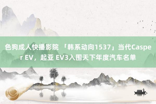 色狗成人快播影院 「韩系动向1537」当代Casper EV，起亚 EV3入围天下年度汽车名单