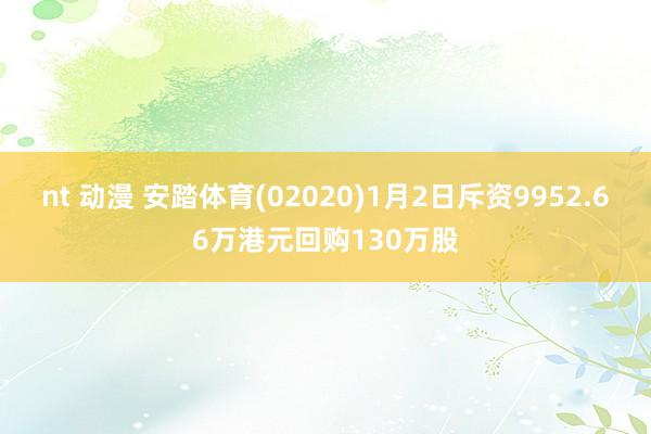 nt 动漫 安踏体育(02020)1月2日斥资9952.66万港元回购130万股