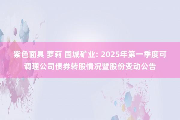 紫色面具 萝莉 国城矿业: 2025年第一季度可调理公司债券转股情况暨股份变动公告