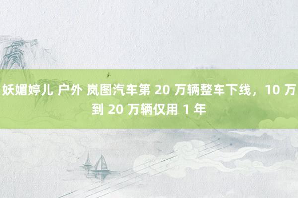 妖媚婷儿 户外 岚图汽车第 20 万辆整车下线，10 万到 20 万辆仅用 1 年