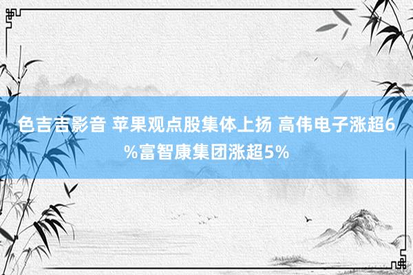 色吉吉影音 苹果观点股集体上扬 高伟电子涨超6%富智康集团涨超5%