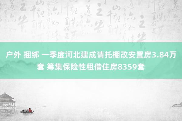 户外 捆绑 一季度河北建成请托棚改安置房3.84万套 筹集保险性租借住房8359套