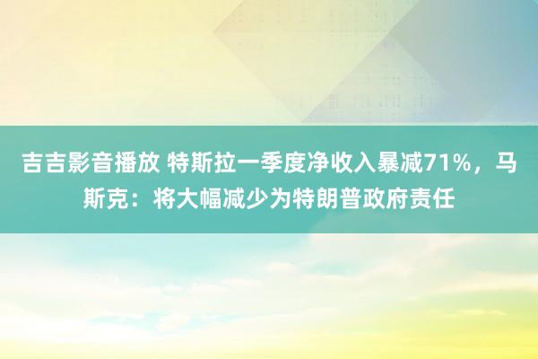 吉吉影音播放 特斯拉一季度净收入暴减71%，马斯克：将大幅减少为特朗普政府责任